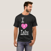 I Heart Labs Love Labrador Hondenrassen Ingebouwd T-shirt (Voorkant volledig)