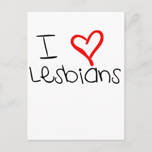 I Heart lesbiennes Briefkaart (Voorkant)