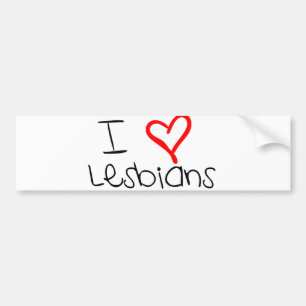 I Heart lesbiennes Bumpersticker