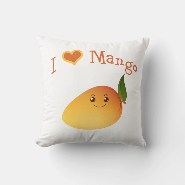 I Heart (liefde) Mango Kussen (Voorkant)