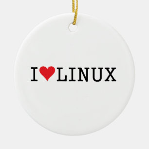I Heart Linux 2 Keramisch Ornament