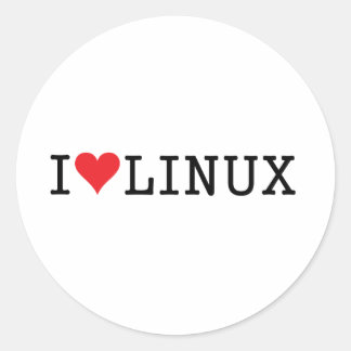 I Heart Linux 2 Ronde Sticker