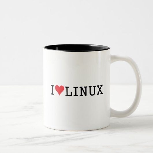 I Heart Linux 2 Tweekleurige Koffiemok (Rechts)