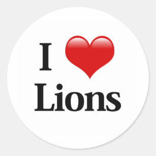 I Heart Lions Ronde Sticker