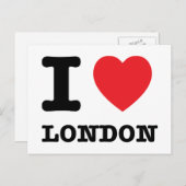 I Heart London Briefkaart (Voorkant / Achterkant)