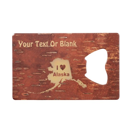 I Heart (Love) Alaska sur l'écorce de bouleau inté (Devant (Horizontal))