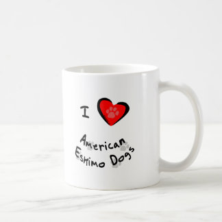 I Heart (Love) American Eskimo Dogs Koffiemok