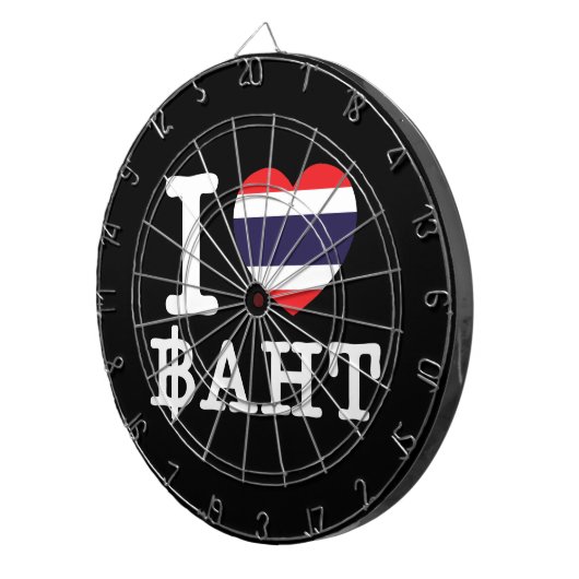 I Heart (Love) Baht Dartbord (Voorkant Rechts)