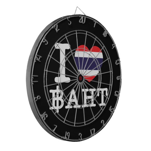 I Heart (Love) Baht Dartbord (Voorkant Links)