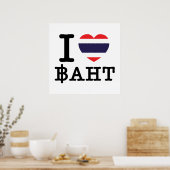 I Heart (Love) Baht Poster (Keuken)