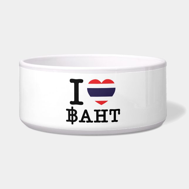 I Heart (Love) Baht Voerbakje (Voorkant)