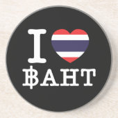 I Heart (Love) Baht Zandsteen Onderzetter (Voorkant)