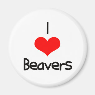 I Heart (Love) Beavers Magneet