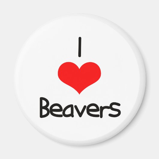 I Heart (Love) Beavers Magneet (Voorkant)