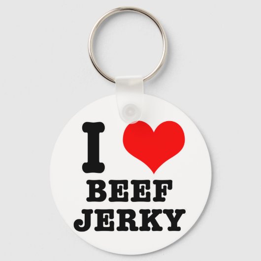 I HEART (LOVE) beef jerky Sleutelhanger (Voorkant)