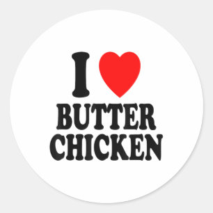 I Heart (Love) Butter Chicken Indiaas eten Murgh M Ronde Sticker
