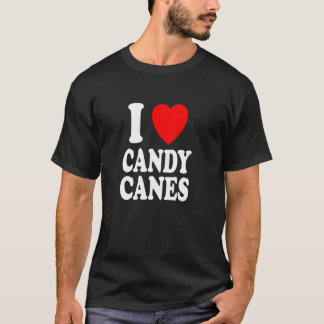 I Heart Love Candy Canes Winter Peppermint Christm T-shirt