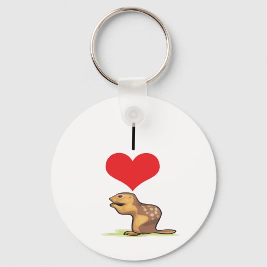 I Heart (Love) Chipmunks Sleutelhanger (Voorkant)