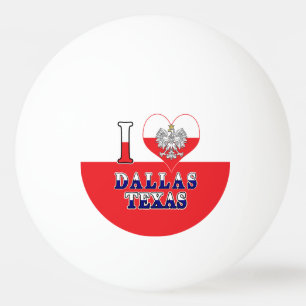 I Heart Love Dallas Texas Pingpongballen