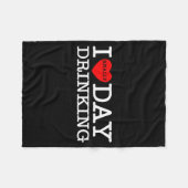I Heart Love Day Drinking Party Funny Barbecue Fam Fleece Deken (Voorkant (Horizontaal))