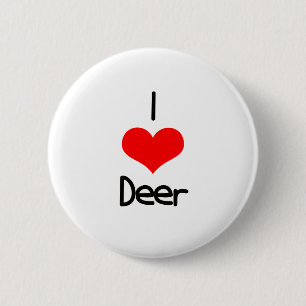 I Heart (Love) Deer Ronde Button 5,7 Cm
