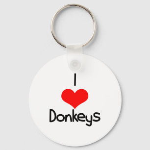 I Heart (Love) Donkeys Sleutelhanger