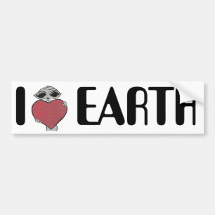 I Heart Love Earth Alien Sticker