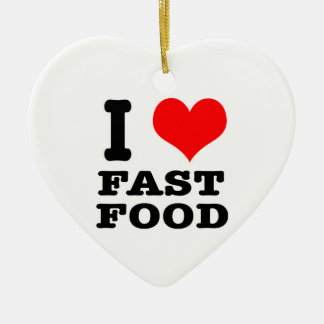 I HEART (LOVE) fast food Keramisch Ornament