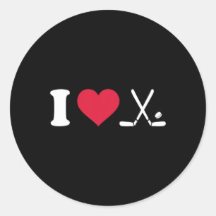 I Heart Love Field Hockey - Unisex Ronde Sticker
