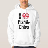I Heart [Love] Fish & Chips Hoodie (Voorkant)