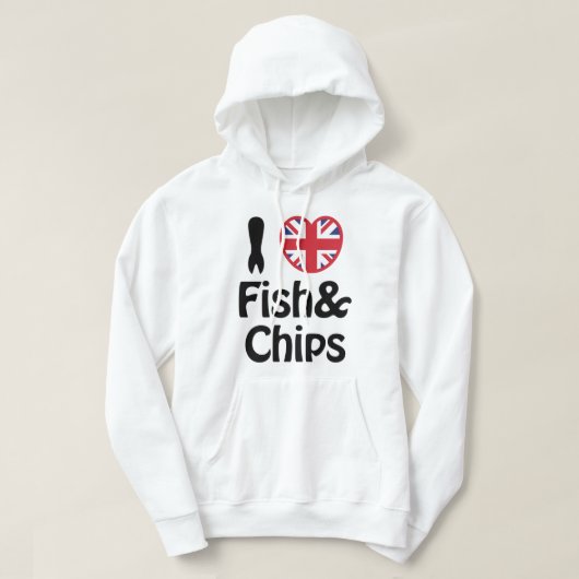 I Heart [Love] Fish & Chips Hoodie (Design voorkant)