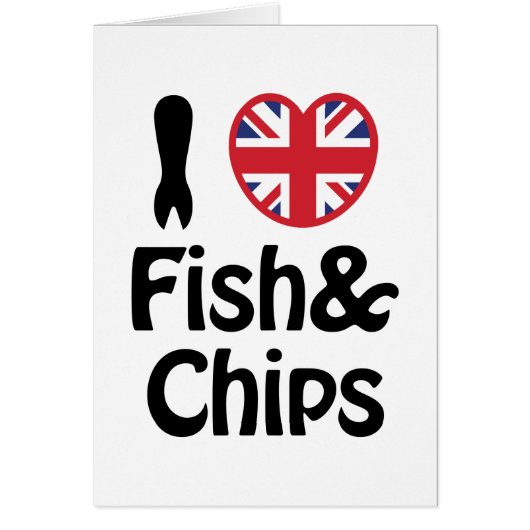 I Heart [Love] Fish & Chips Kaart (Voorkant)