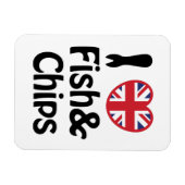 I Heart [Love] Fish & Chips Magneet (Horizontaal)