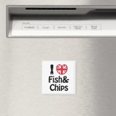 I Heart [Love] Fish & Chips Magneet (Insitu (Vaatwasser))