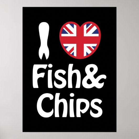 I Heart [Love] Fish & Chips Poster (Voorkant)