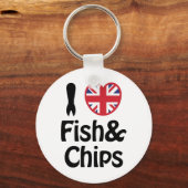 I Heart [Love] Fish & Chips Sleutelhanger (Voorkant)