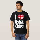 I Heart [Love] Fish & Chips T-Shirt (Voorkant volledig)