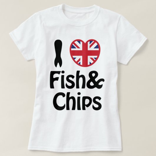 I Heart [Love] Fish & Chips T-shirt (Design voorkant)