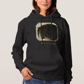 I Heart (Love) Friesians Beauful Black Draft Hor Hoodie