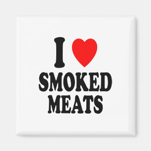 I Heart (Love) Gerookt Vlees BBQ Buiten Zomer Sm Magneet