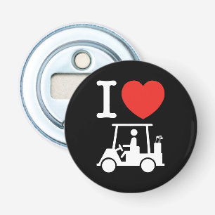 I Heart (Love) Golf Cart Button Flesopener