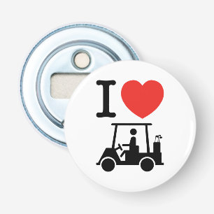 I Heart (Love) Golf Cart Button Flesopener