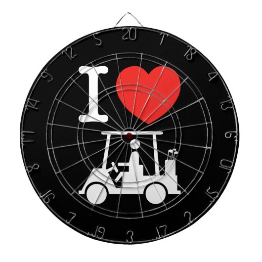 I Heart (Love) Golf Cart Dartbord (Voorkant)