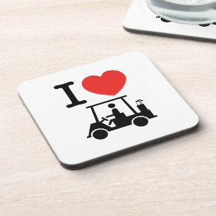 I Heart (Love) Golf Cart Drankjes Onderzetter