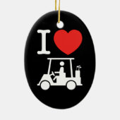 I Heart (Love) Golf Cart Keramisch Ornament (Achterkant)