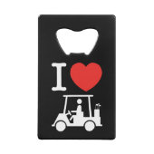 I Heart (Love) Golf Cart Kredietkaart Flessenopener (Achterkant)