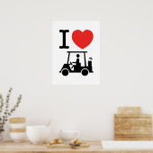 I Heart (Love) Golf Cart Poster (Keuken)