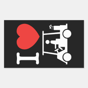 I Heart (Love) Golf Cart Rechthoekige Sticker