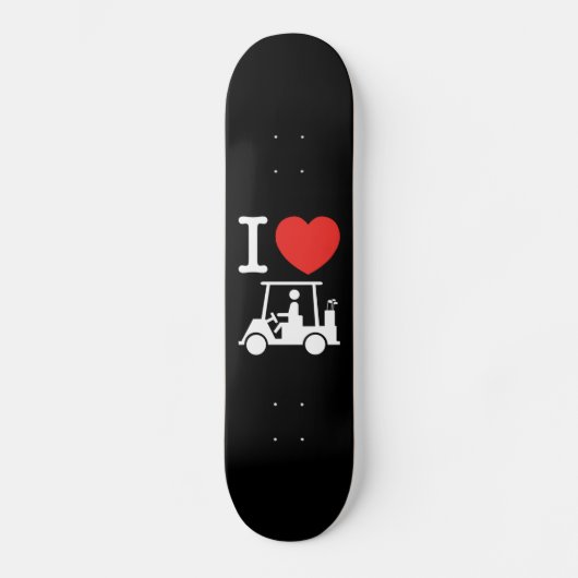I Heart (Love) Golf Cart Skateboard (Voorkant)