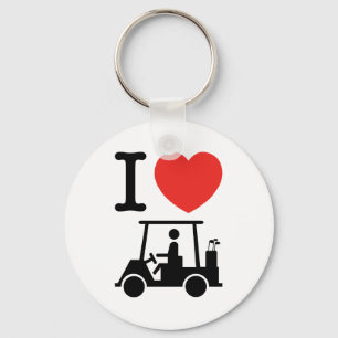 I Heart (Love) Golf Cart Sleutelhanger